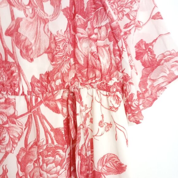 Loft Maternity Pink Floral Toile Off-Shoulder Dress - Picture 4 of 10